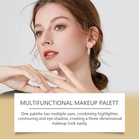Multifunctional Makeup Palette Golden Marble Eyeshadow Contour Blush Highlighter All in One Facial Makeup Palette