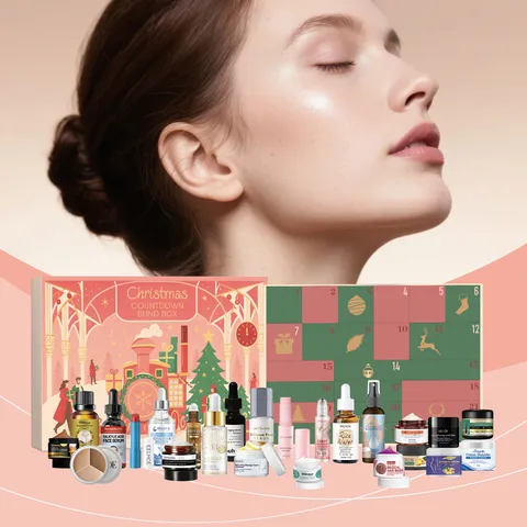 Noël Calendrier de l'Avent Maquillage Coffret Cadeau Soins de la Peau Hydratant Boîte de Beauté Vacances Cadeau Festif Pour Femmes
