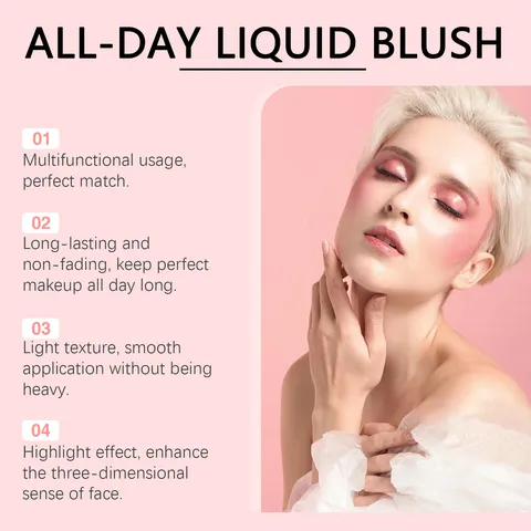 Υγρό Ρουζ Πολυλειτουργικό Highlighter Αδιάβροχο Μακράς Διαρκείας Φυσική Απόχρωση Μαγουλέτου Μακιγιάζ Προσώπου για Γυναίκες