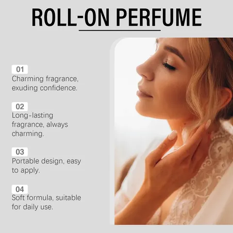 Roxelis Elegante Roll-On Parfum Voor Dames Langdurige Geur Glazen Fles Draagbare Lichaamsgeur Essentiële Olie