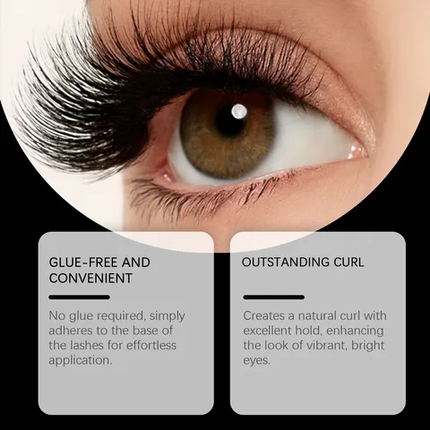 Lumavire Glue-Free False Eyelashes Natural Look Individual Cluster Lashes Lightweight Comfortable Black Lash Clusters