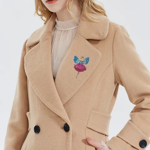 Sweet Ballet Girl Dancing Butterfly Brooch Pin Alloy Rhinestone Full Drill Lapel Pin Accessories For Women Suit Coat Jewelry