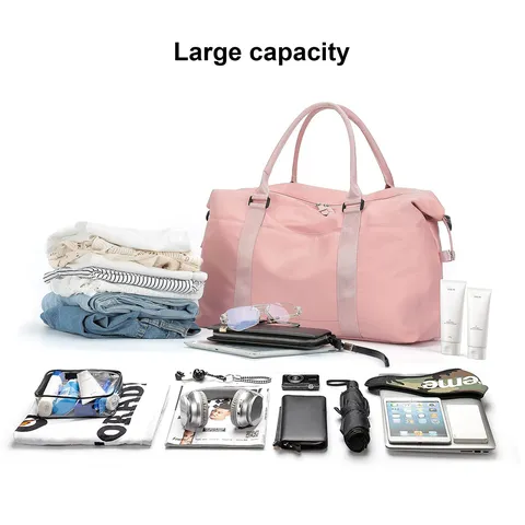Large Capacity Waterproof Polyester Travel Duffle Bag Weekend Overnight Bag For Women Men Gym Sports Bag With Suitcase Sleeve