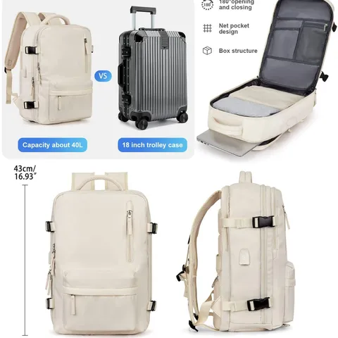 Women Large Capacity Travel Backpack Waterproof Nylon Luggage Bag With USB Charging Port Laptop Compartment Wet Dry Separation Casual School Backpack