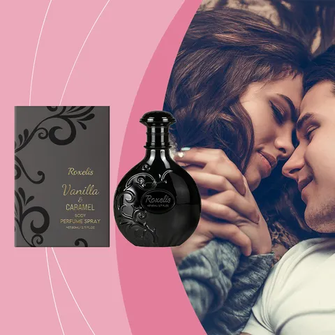 Vanilla And Caramel Body Perfume Spray Long Lasting Fragrance Elegant Glass Bottle With Gift Box For Women