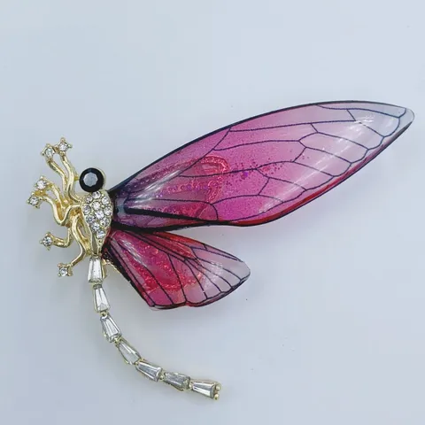 Vintage Luxury Alloy Rhinestone Dragonfly Brooch For Women Niche Design Insect Lapel Pin Fashion Suit Dress Accessory Jewelry Gift
