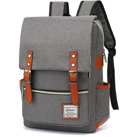 Vintage Large Capacity Canvas Laptop Backpack Retro Outdoor Travel Rucksack For Men Women Fashion Business Daypack