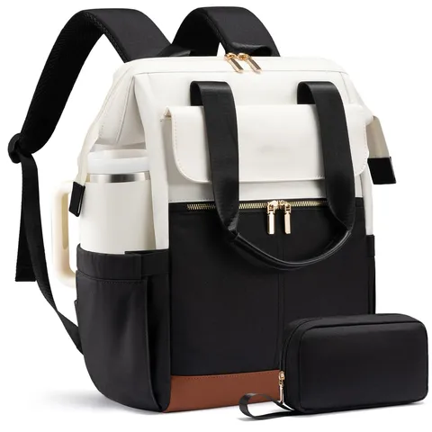 Women Laptop Backpack Large Capacity Travel Bag Waterproof Business Work School Daypack USB Port 2 Piece Set Oxford Cloth