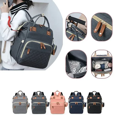 Wickelrucksack Mit Großer Kapazität Wasserdichtes Oxford-Gewebe Faltbares Babybett Tragbare Pflegereisetasche Für Mütter USB