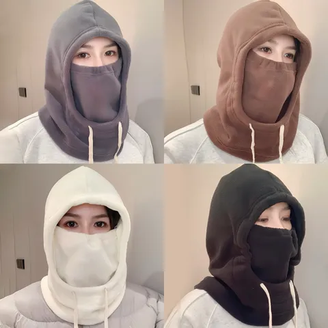 Winter Outdoor Cycling Balaclava Fleece Thickened Windproof Warm Ski Hood Neck Protection Hat Plus Velvet Thermal Face Mask