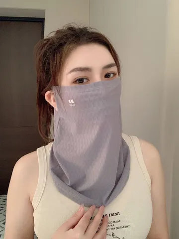 Women Sun Protection Face Mask Breathable Ice Silk Full Face And Neck Cover Outdoor Cycling UV Protection Sun Shield