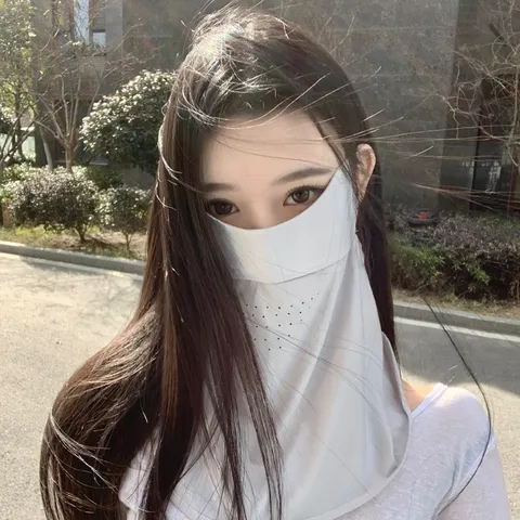 Women Full Face Sun Protection Mask With Neck Cover Breathable Nylon UV Protection Summer Face Veil For Outdoor Vacation Daily