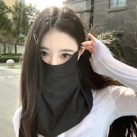 Women Full Face Sun Protection Mask With Neck Cover Breathable Nylon UV Protection Summer Face Veil For Outdoor Vacation Daily