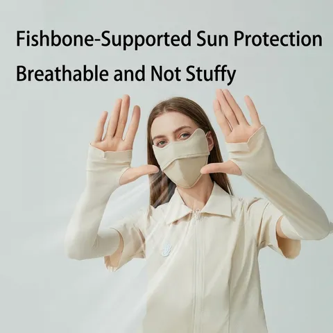 Cooling Nylon UV Protection Face Mask 3D Fishbone Support Breathable Sunshield For Men Women Outdoor Sports Minimalist Sun Mask