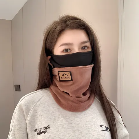 Winter Thermal Windproof Cycling Face Mask Unisex Fleece Lined Balaclava Hood Neck Gaiter For Skiing Outdoor Sports