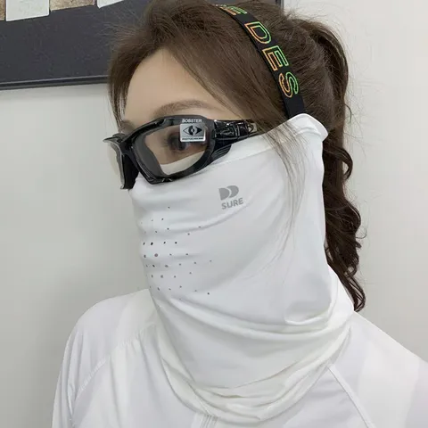 Women's Ice Silk Sun Protection Face Mask Outdoor Cycling Breathable Neck Cover UV Protection Printed Sport Headband