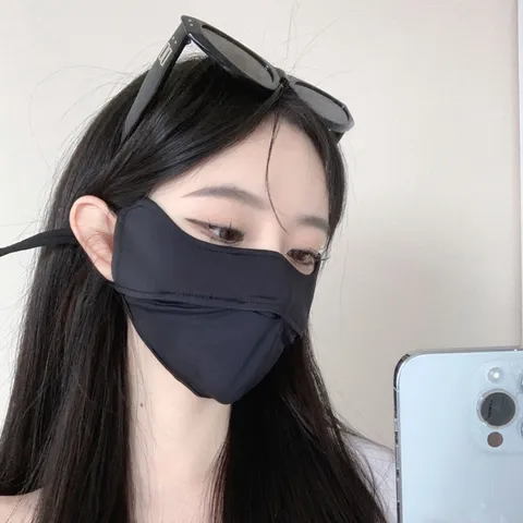 Summer UV Protection Face Mask Breathable Ice Silk Sun Protection Anti UV Face Cover For Women Outdoor Cycling
