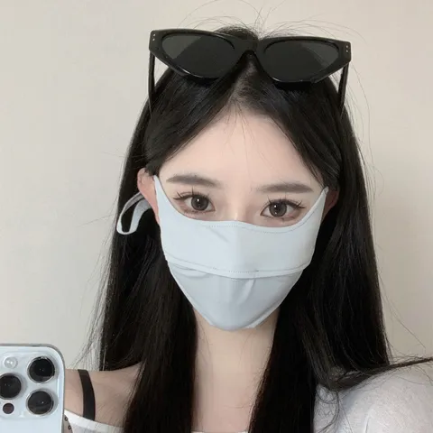 Summer UV Protection Face Mask Breathable Ice Silk Sun Protection Anti UV Face Cover For Women Outdoor Cycling