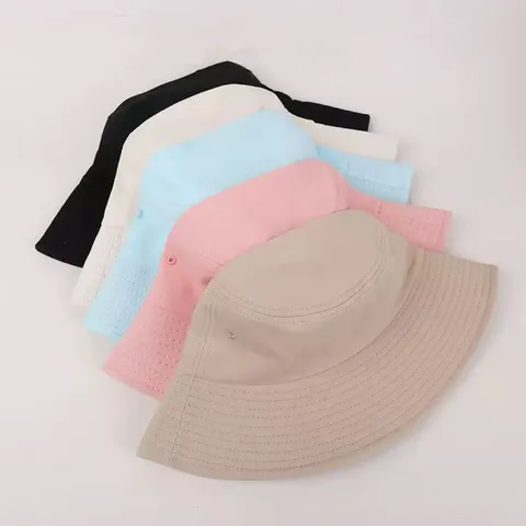 Chapeau Bob à Bord Large Unisexe Coton Polyester Couleur Unie Respirant Protection Solaire Chapeau de Pêcheur pour Extérieur Quotidien