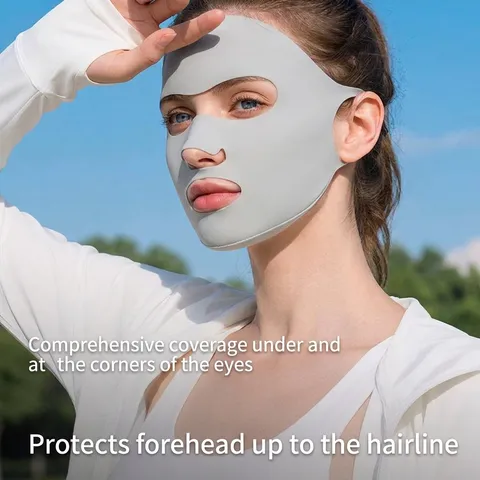 Masque Protection Solaire Femmes Protection UV Respirant Visière pour Randonnée Course Cyclisme Sport Masque Frais