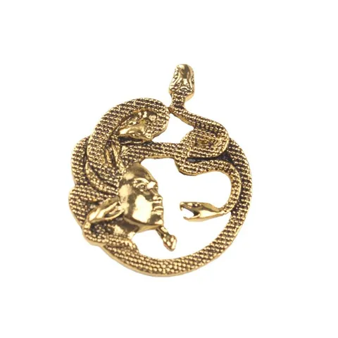 Spilla Medusa Vintage per Donna in Lega con Strass Spilla da Risvolto Ritratto Mitologico Testa di Serpente Gioielli Regalo Decorazione Vestiti