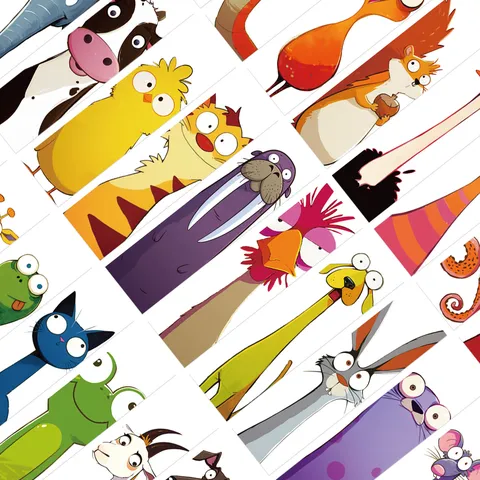 Funny Abstract Cartoon Animal Paper Bookmarks Cute Kawaii Page Markers For Students Teachers Reading School Supplies