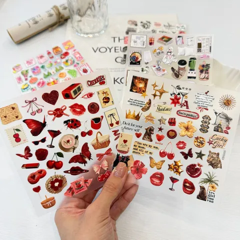 Mediterraner Stil 3D Relief PVC Aufkleber Koreanische Ins Stil DIY Scrapbook Handyhülle Dekorative Relief Aufkleber Für Mädchen