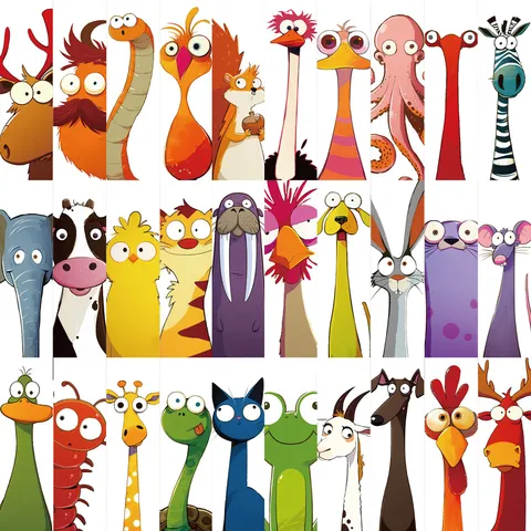Funny Abstract Cartoon Animal Paper Bookmarks Cute Kawaii Page Markers For Students Teachers Reading School Supplies