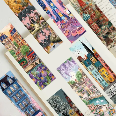 Vintage City Architecture Illustration Paper Bookmarks For Students Reading Page Marker Office School Artistic Stationery Gift