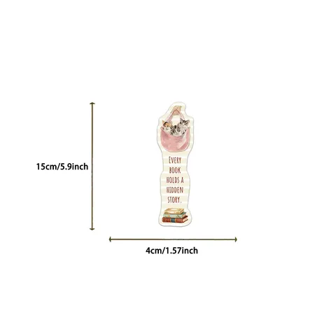 Kawaii Cartoon Cat Die Cut Bookmarks For Kids Animal Shaped Paper Page Markers For Reading Stationery Office School Supplies