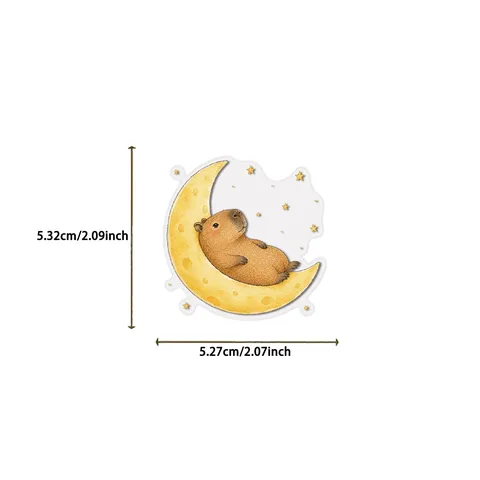 Cute Capybara PET Stickers Set Transparent Waterproof DIY Cartoon Animal Scrapbooking Journal Decorative Decals