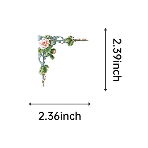Retro Floral Photo Frame PET Transparent Stickers 50 Sheets Vintage Plant Border Stickers For DIY Scrapbooking Laptop Phone Case Decoration