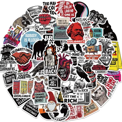 52 Pezzi Adesivi Graffiti Attivismo Giustizia Sociale Per Laptop Bagaglio Chitarra Skateboard Impermeabili PVC Vinile Slogan Politici