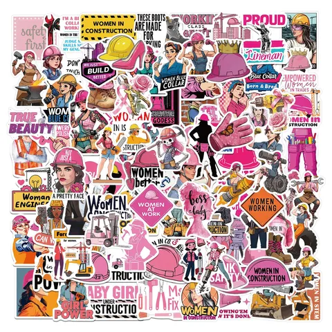 Autocollants en PVC Motivation Girl Power Empowerment des Femmes pour Casque de Chantier Ordinateur Bagage Skateboard Imperméable Décoration