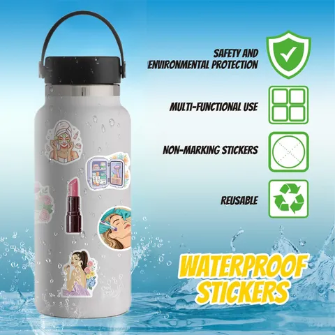 Esthetician Beauty Skincare Stickers For Laptop Water Bottle Luggage Scrapbook Waterproof Cartoon Vinyl Decals For Women Gift