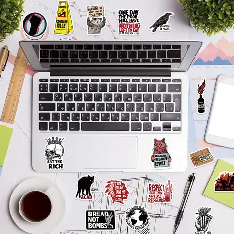 52 Pezzi Adesivi Graffiti Attivismo Giustizia Sociale Per Laptop Bagaglio Chitarra Skateboard Impermeabili PVC Vinile Slogan Politici