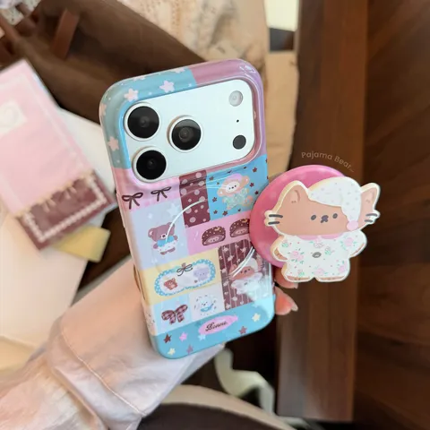 Cute Ragdoll Cat Illustration Magnetic Phone Case For iPhone 18 17 16 15 Pro Max Soft PET Film Cartoon Cover With 3D Expanding Stand