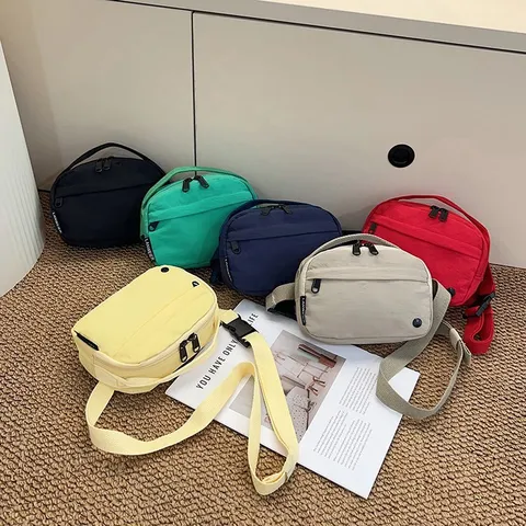 Bolso Bandolera Impermeable de Nailon Casual Ligero Riñonera Viaje Exterior Bolso de Hombro Pequeño para Mujeres Hombres