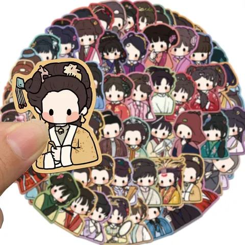 Traum Der Roten Kammer Cartoon Aufkleber Wasserdichte PVC Q Version Anime Charaktere Dekore Für Laptop Koffer DIY Dekoration