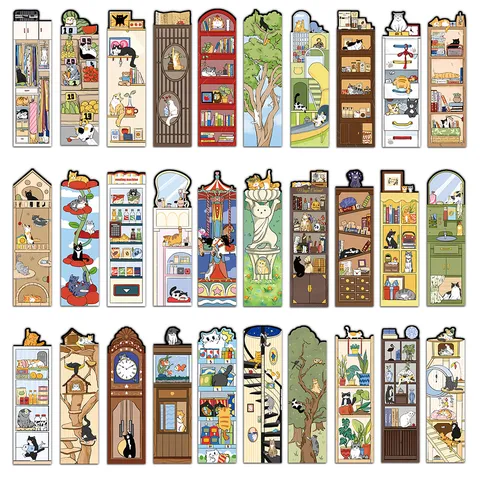 Cute Creative Cartoon Cat World Paper Bookmarks For Reading Book Page Markers Student Office School Supplies Stationery Gift