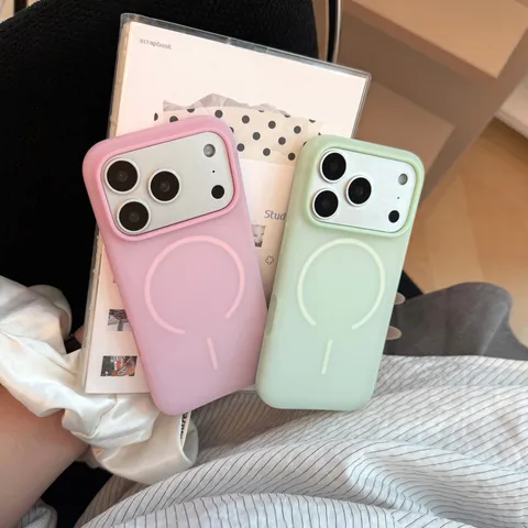 Coque Magnétique en Silicone Liquide Dépoli Pour iPhone 18 17 16 15 Pro Max Semi-Transparent Couleur Dopamine Antichoc Protectrice