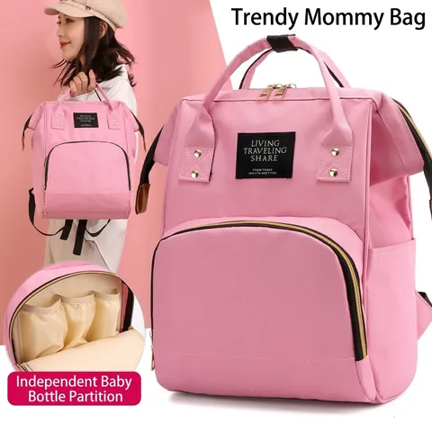 Bolso Cambiador Mochila Multifuncional Gran Capacidad para Mujer Moda Tela Oxford Bolso de Mamá Con Bolsillo Aislado para Biberón Viaje Maternidad Bolso Bebé