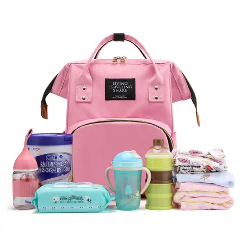 Bolso Cambiador Mochila Multifuncional Gran Capacidad para Mujer Moda Tela Oxford Bolso de Mamá Con Bolsillo Aislado para Biberón Viaje Maternidad Bolso Bebé
