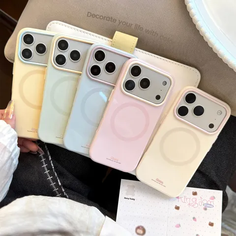 Coque de Téléphone Magnétique Pour iPhone Pro Max Couleur Macaron Souple TPU Antichoc Pour iPhone Plus Avec Lettres Imprimées