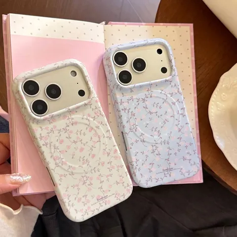 Funda Magnética para Teléfono Móvil con Flores de Rosas Vintage Francesas Patrón de Pintura al Óleo Pastorale