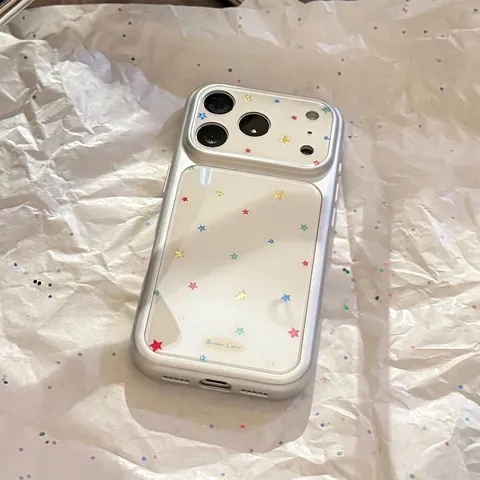 Gilded Stars Phone Case For iPhone 17 16 15 14 Pro Max Large Window Camera Protection TPU PC Shockproof Back Cover Shell