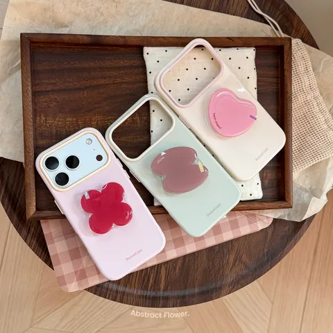 Coque de Téléphone à Support Géométrique Irrégulier Style Ins pour iPhone 17 16 15 14 13 Pro Max TPU Antichoc