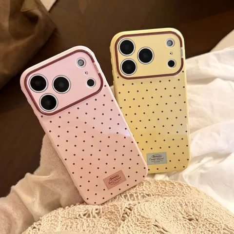 Coque de Téléphone à Pois Couleur Contrastée Pour iPhone 17 16 15 14 Pro Max Style Ins Minimaliste Antichoc Protection TPU