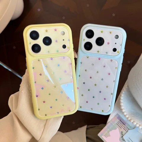 Graffiti Colorful Star Gilded Phone Case For iPhone 17 16 15 14 13 Pro Max TPU PC Shockproof Creative Korean Style Full Cover Shell