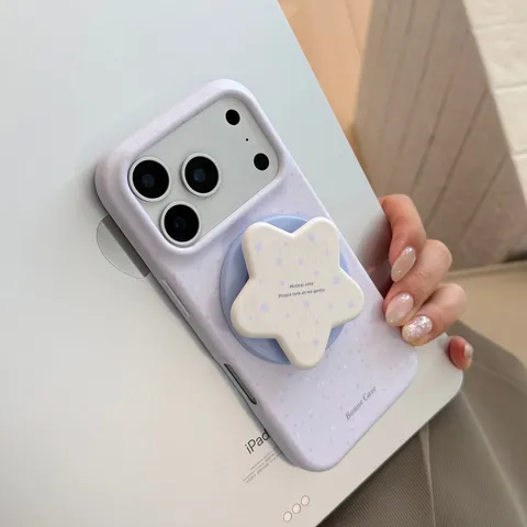 Coque de Téléphone Magnétique à Motif d'Étoile Pour iPhone 18 17 16 15 Pro Max Coque Souple en TPU Avec Support Étoile